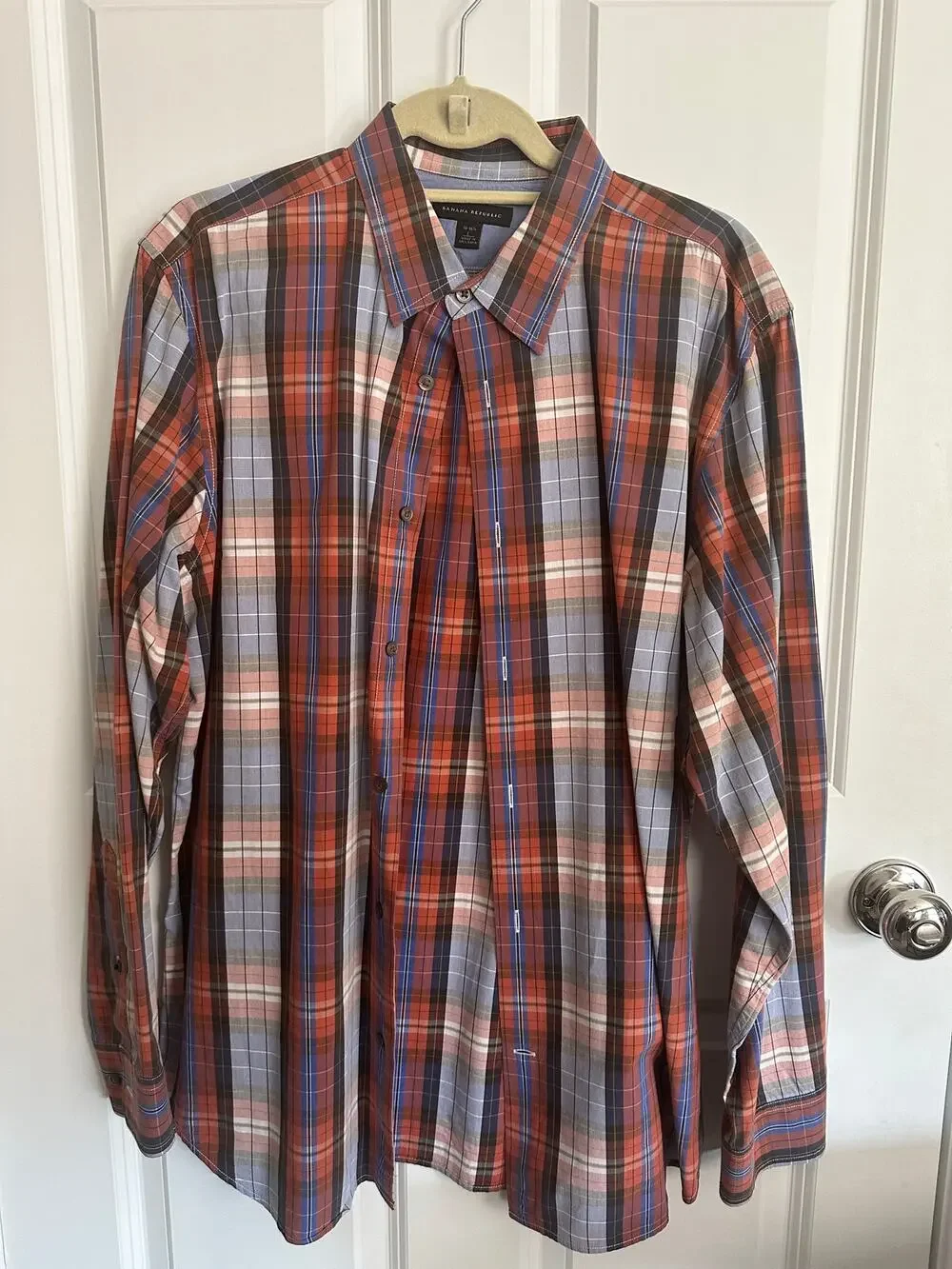 Banana Republic Men's L/S Plaid Button Down Shirt 16-16 1/2